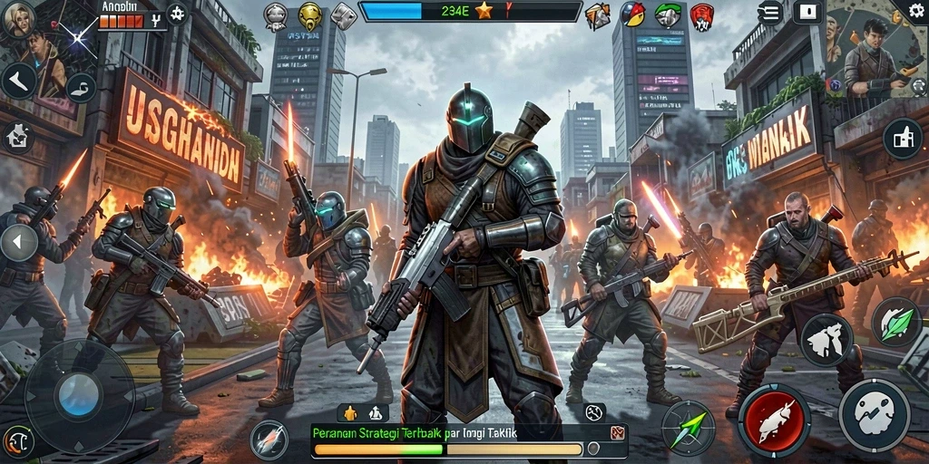 Screenshot gameplay 234E menampilkan strategi mendalam dan interaksi antar pemain.