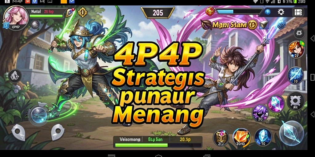 Tampilan gameplay strategis 4P4P yang menarik dan penuh tantangan.