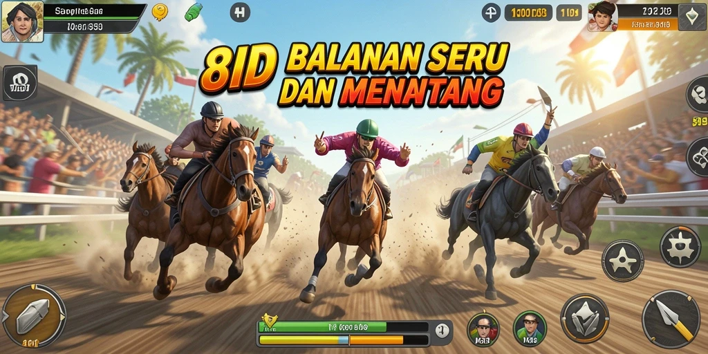 Screenshot utama 8ID menunjukkan balapan mendebarkan di trek yang menantang.