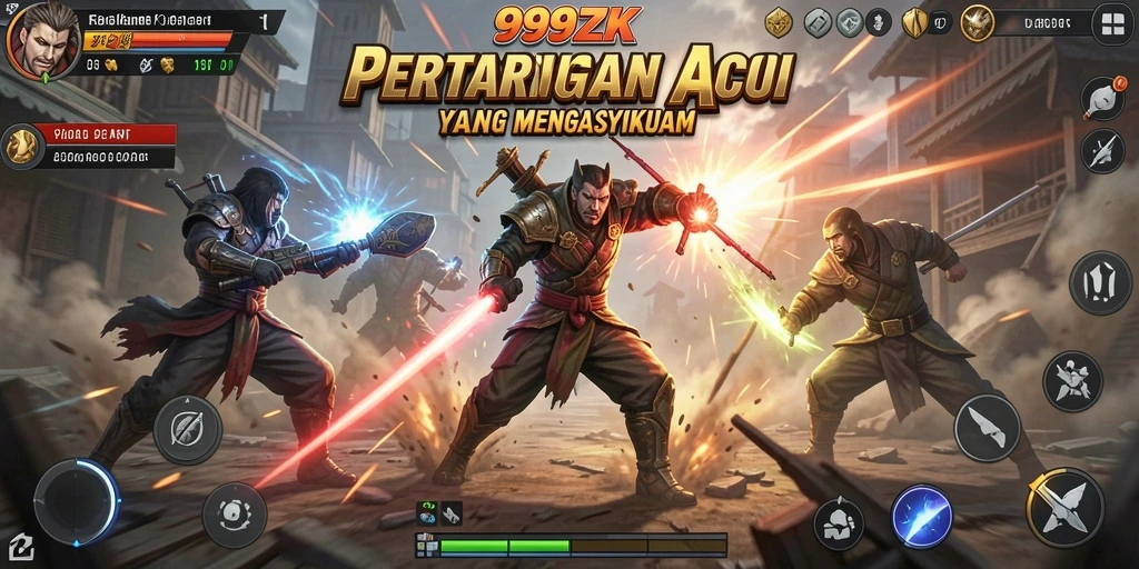 Screenshot gameplay 999ZK yang menampilkan pertarungan seru.