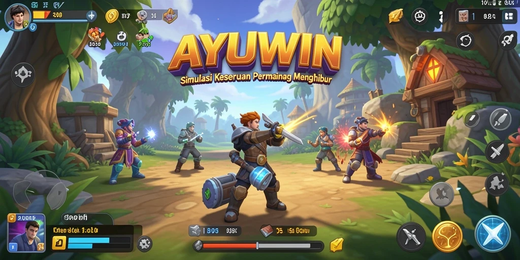 Tampilan gameplay AYUWIN yang menarik dan penuh warna.