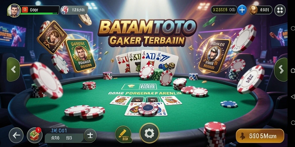 Tampilan gameplay Poker yang seru dan menegangkan di BATAMTOTO.