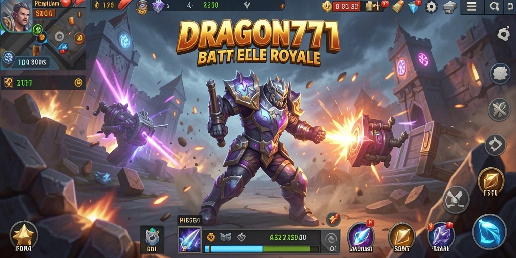 Tampilan tangkapan layar DRAGON777 menampilkan aksi pertarungan Battle Royale yang menegangkan.