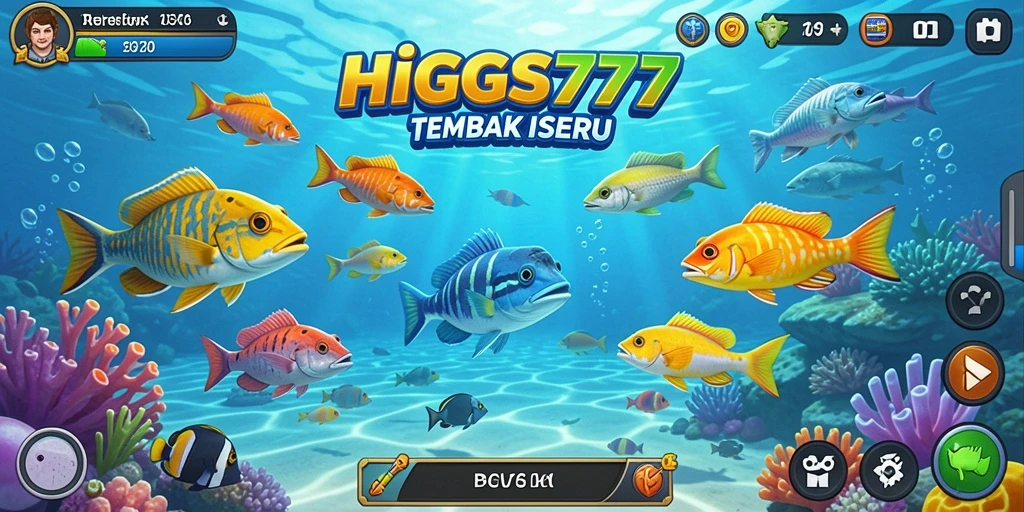 Tampilan gameplay HIGGS777 yang menarik dengan aksi Tembak Ikan.