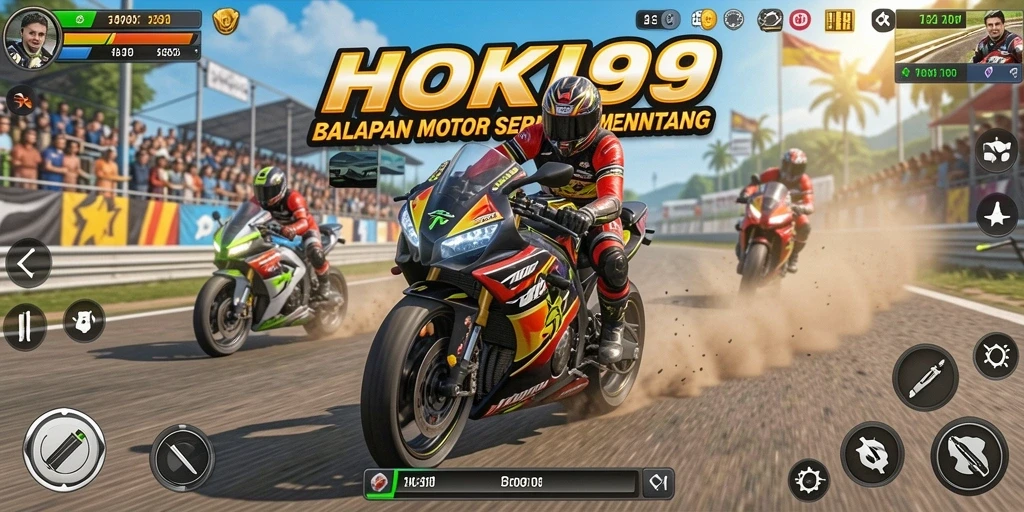 Gameplay HOKI99 yang mendebarkan di lintasan balap.