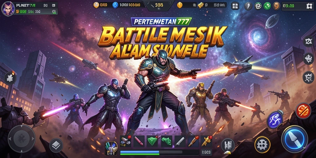 Tampilan gameplay seru di PLANET77 dengan pertarungan intens.