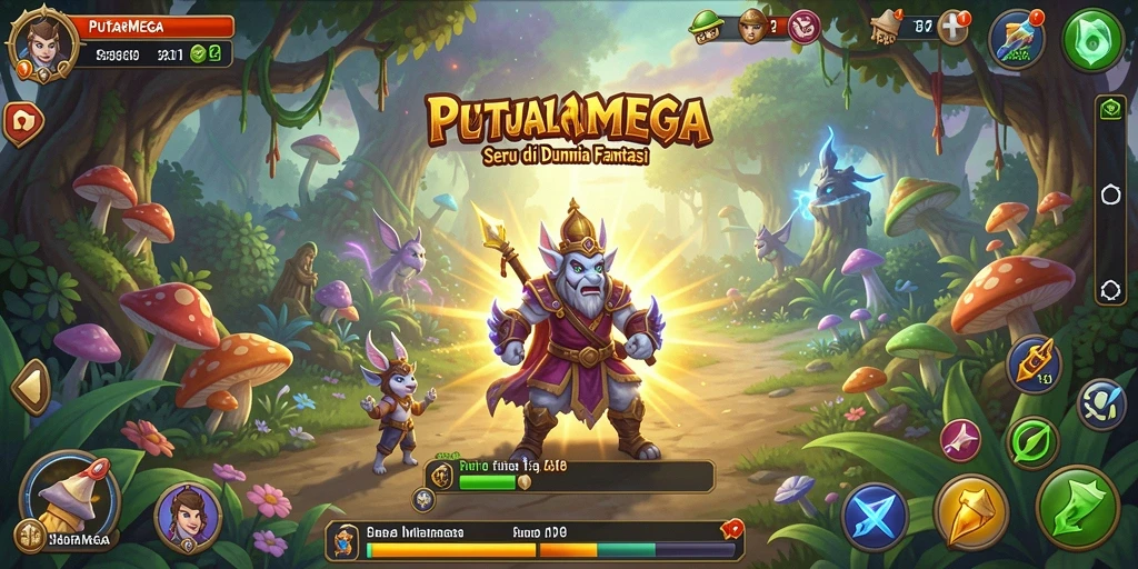 Screenshot PUTARMEGA menunjukkan karakter menjelajahi dunia petualangan yang memukau.