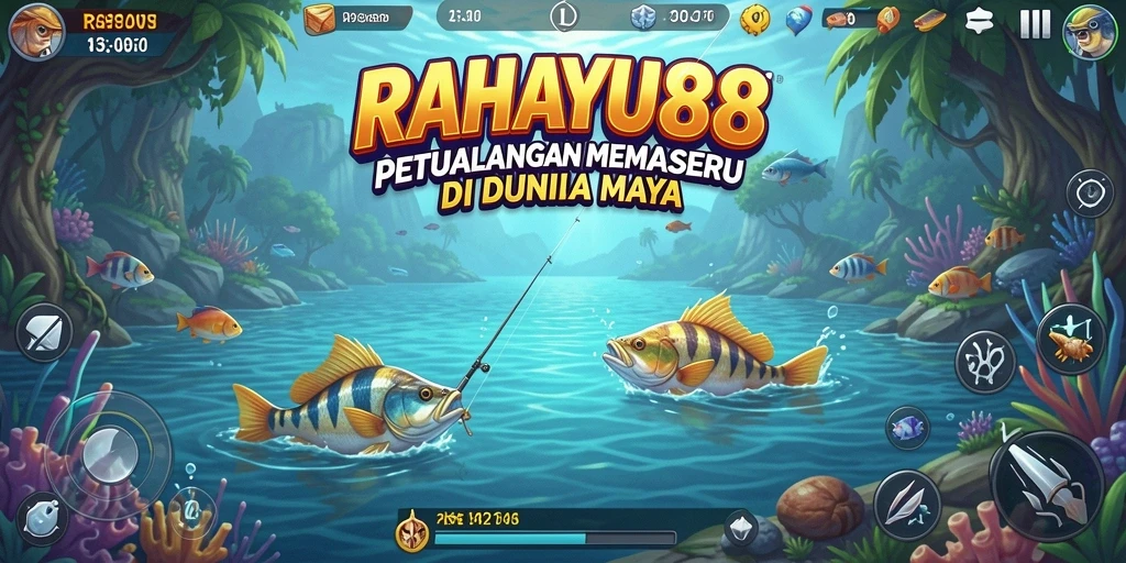 Tampilan gameplay RAHAYU88 dengan aksi memancing yang seru.