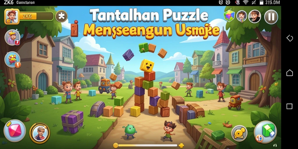Screenshot ZK6 menampilkan gameplay Puzzle yang seru.